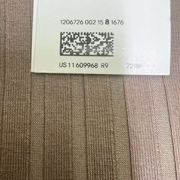 H&M - NWT Dark Beige Ribbed Stripe Long Sleeve Mock Neck Blouse Size Small - Picture 9 of 10